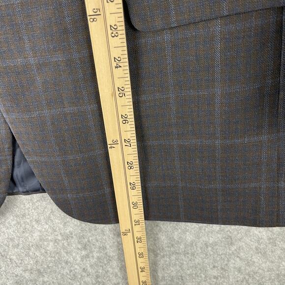 Jos A Bank Reserve Wool Blazer Sport Coat Mens 44R Plaid Tailored Fit Super 130s - Picture 11 of 16